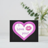 Hearts & Kisses Postkarte (Stehend Vorderseite)