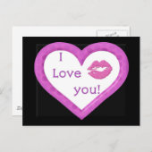 Hearts & Kisses Postkarte (Vorne/Hinten)