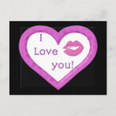 Hearts & Kisses Postkarte (Vorderseite)