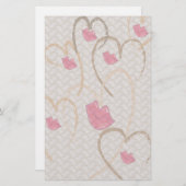Hearts Kisses und Lace Stationary Briefpapier (Vorne/Hinten)