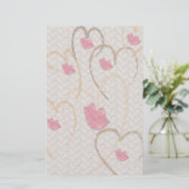 Hearts Kisses und Lace Stationary Briefpapier (Stehend Vorderseite)