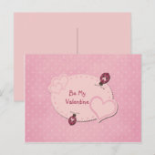 Hearts Ladybugs Valentine Postcard Feiertagspostkarte (Vorne/Hinten)