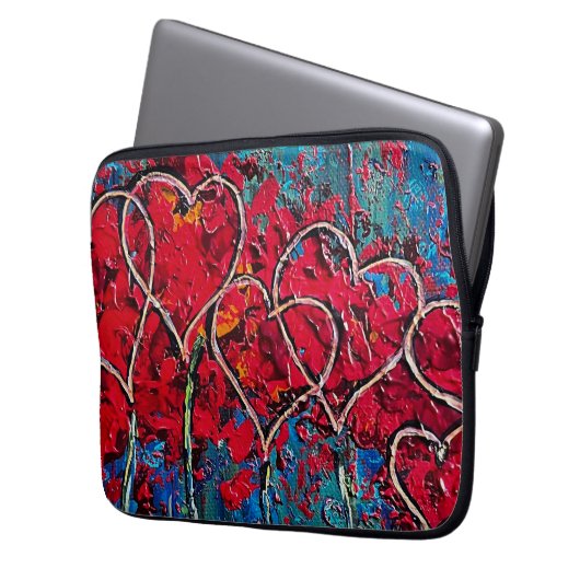 Hearts Lap Top Bag Laptopschutzhülle (Vorderseite Links)