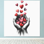 Hearts Leinwanddruck (Insitu (Holzboden))
