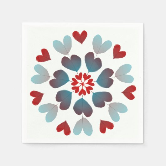 Hearts Liebe Paper Napkin Serviette (Vorderseite)