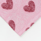 Hearts Lil' Sweetheart Red Pink Imitate Fuzzy Desi Fleecedecke (Ecke)