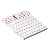 Hearts Lined Notepad – Whimsical Burgundy Design Notizblock (angewinkelt)