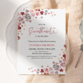 Hearts Little Sweetheart Girl Baby Shower Einladung