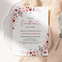 Hearts Little Sweetheart Girl Baby Shower