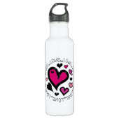 Hearts Love Edelstahlflasche (Vorderseite)