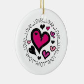 Hearts Love Keramikornament (Rechts)