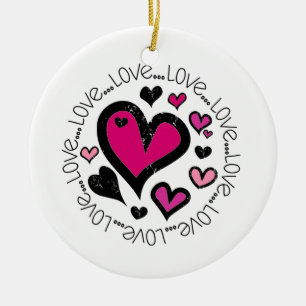 Hearts Love Keramikornament