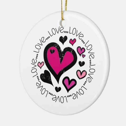 Hearts Love Keramikornament (Links)