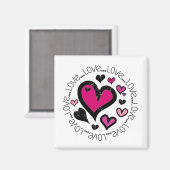 Hearts Love Magnet (Vorderseite/Rückseite)