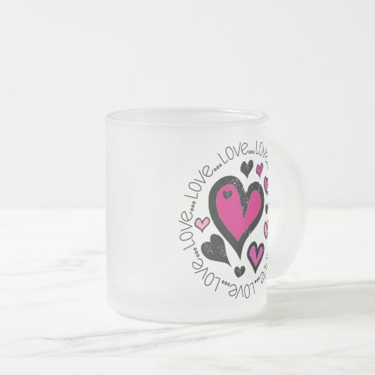 Hearts Love Mattglastasse (VorderseiteRechts)