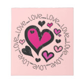Hearts Love Notizblock (Vorderseite)