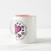 Hearts Love Zweifarbige Tasse (Vorderseite Links)