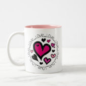 Hearts Love Zweifarbige Tasse (Links)