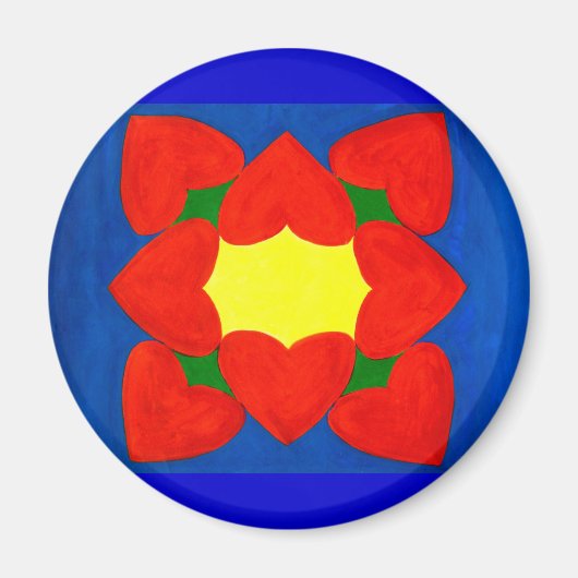 Hearts Mandala von der Liebe Magnet (Vorne)