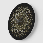 Hearts mandala White and Gold Falsch Glitter Textu Große Wanduhr (Winkel)