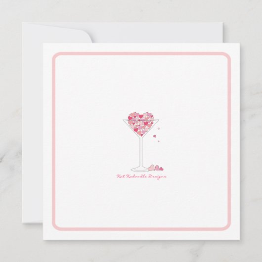 Hearts Martini Valentinstag Party Einladung (Rückseite)