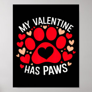 Hearts mein Valentinstag hat Pfoten Valentinstag H Poster