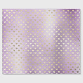 Hearts Metallic Lavande Lila Blush Gold Imitate Geschenkpapier (Flach)