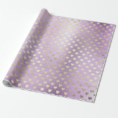 Hearts Metallic Lavande Lila Blush Gold Imitate Geschenkpapier (Ungerollt)