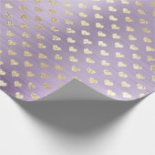 Hearts Metallic Lavande Lila Blush Gold Imitate Geschenkpapier (Ecke)