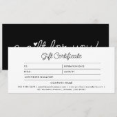 Hearts Minimalist Black Gift For You Certificate (Vorne/Hinten)