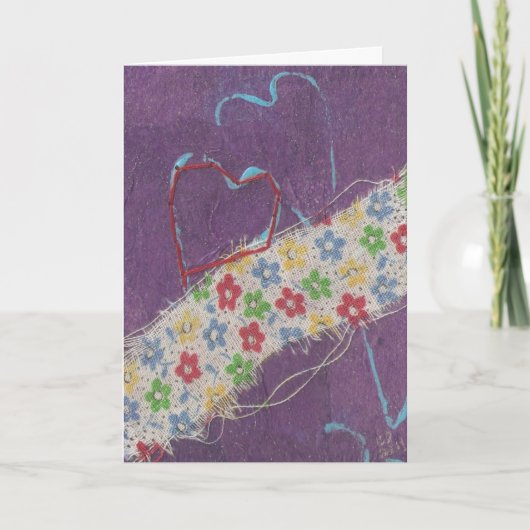 Hearts Mixed Media Collage, Geburtstag Karte (Vorderseite)