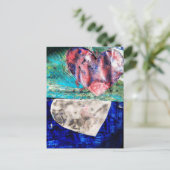 Hearts Mixed Media Postkarte (Stehend Vorderseite)