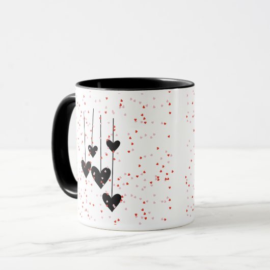 Hearts Modern Art Design Tasse (Vorderseite Links)