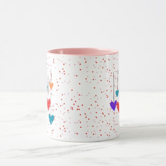 Hearts Modern Art Design Tasse (Zentrum)