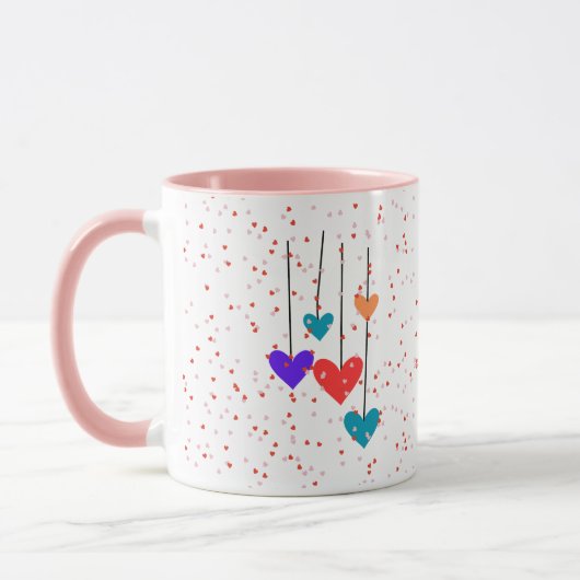 Hearts Modern Art Design Tasse (Links)