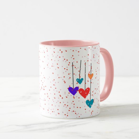 Hearts Modern Art Design Tasse (VorderseiteRechts)