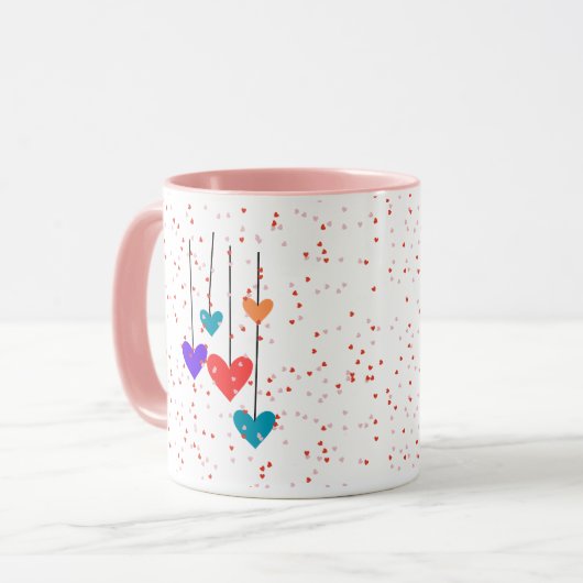 Hearts Modern Art Design Tasse (Vorderseite Links)
