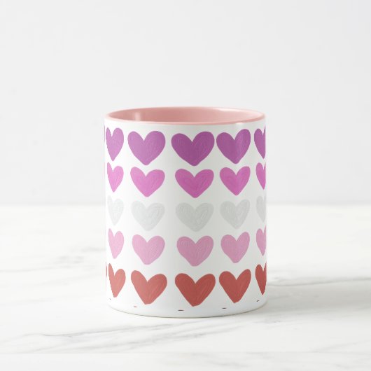 Hearts Modern Art Design Tasse (Zentrum)