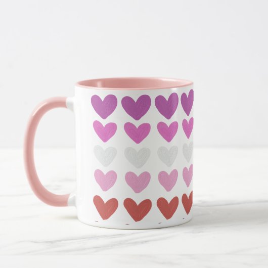 Hearts Modern Art Design Tasse (Links)