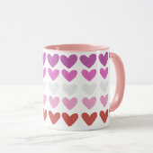 Hearts Modern Art Design Tasse (VorderseiteRechts)