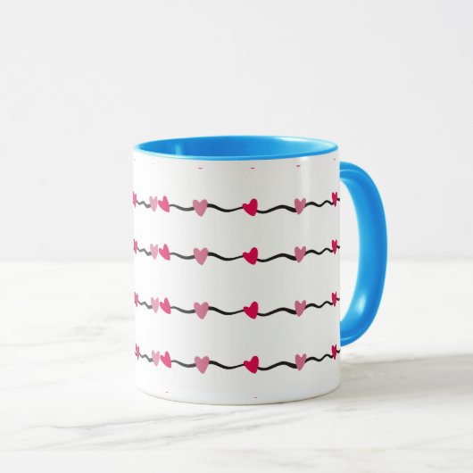 Hearts Modern Art Design Tasse (VorderseiteRechts)