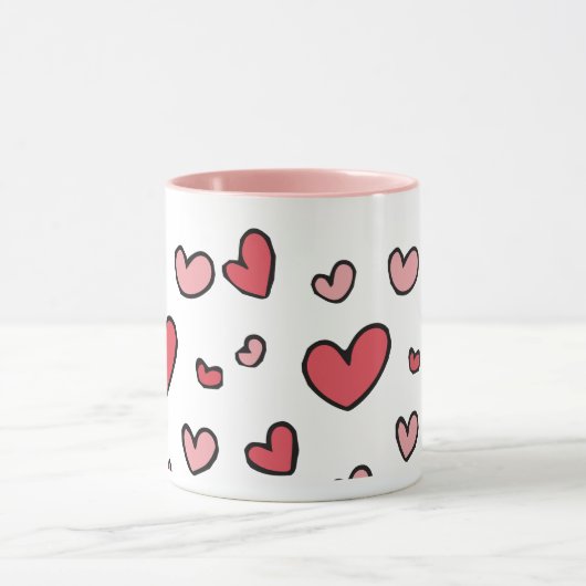 Hearts Modern Art Design Tasse (Zentrum)