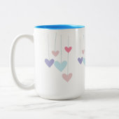 Hearts Modern Art Design Zweifarbige Tasse (Links)
