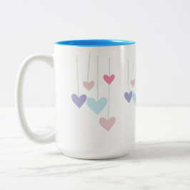 Hearts Modern Art Design Zweifarbige Tasse