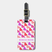 HEARTS Modern Groovy Valentine Bridesmaid CUSTOM Gepäckanhänger (Vorderseite vertikal)