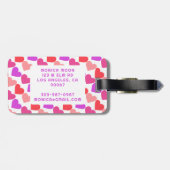 HEARTS Modern Groovy Valentine Bridesmaid CUSTOM Gepäckanhänger (Rückseite horizontal)