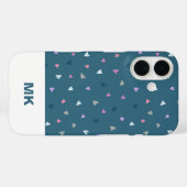 Hearts Modern Monogram iPhone Case (Rückseite (Horizontal))