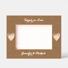 Hearts Monogram Couple Foto Hochzeitstag Geätzte Rahmen
