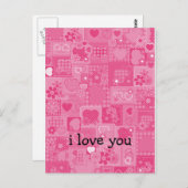 Hearts Mosaic Postkarte (Vorne/Hinten)