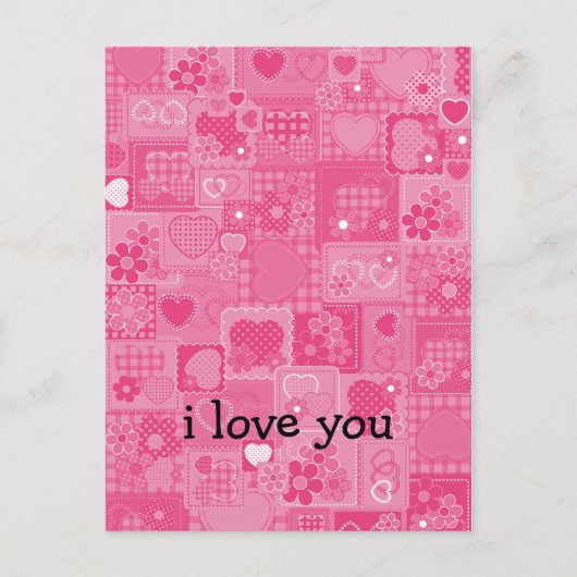 Hearts Mosaic Postkarte (Vorderseite)